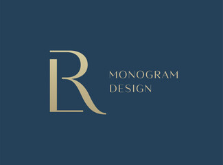 Poster - rl or lr letter logo icon design. classic style luxury initials monogram.