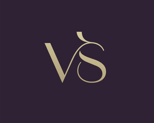 Poster - vs letter logo icon design. classic style luxury initials monogram.