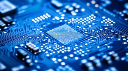 Poster - Close-Up of LED Embedded Circuit Board in Soft Light