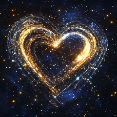 Wall Mural - bright starry heart shape glowing in the cosmos with swirling lights capturing the essence of love a