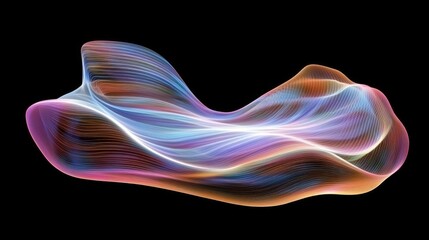 Poster - Abstract Colorful Waveform Digital Art Design