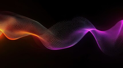 Poster - Abstract Wave Of Illuminated Particles In Gradient Colors