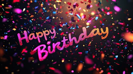 Poster - Happy Birthday Confetti Celebration Festive