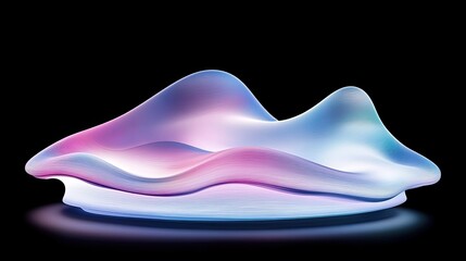 Poster - Abstract Luminescent Sculpture with Wavelike Forms