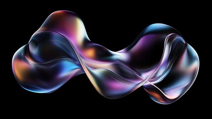 Poster - Abstract iridescent fluid flowing in waves