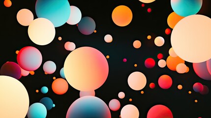 Poster - Abstract Colorful Spheres Floating In Dark Space