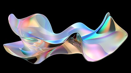 Poster - Abstract Iridescent Liquid Form Sculpture Design