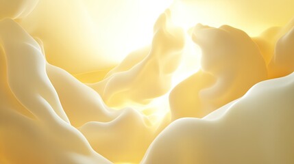Poster - Abstract Cream Colored Swirling Fluid Forms