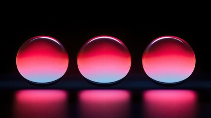 Aufkleber - Three Illuminated Spheres Gradient Pink Color Scheme