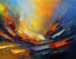 Canvas Print - abstract fractal background oil painting art style