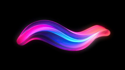 Poster - Abstract Neon Wave Colorful Swirling Design
