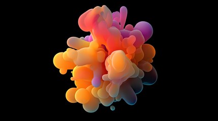 Poster - Abstract Colorful Fluid Forms in Motion