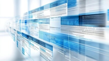 Poster - Abstract Digital Interface with Flowing Data and Information on a Modern Background for Technology and Innovation Concepts