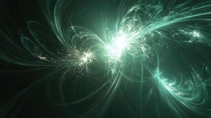 Poster - Abstract Green Light Fractal Art Design