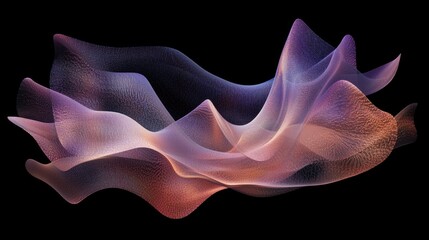 Poster - Abstract Purple And Orange Wave Form Design