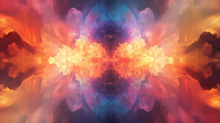 Aufkleber - Vibrant explosion of colors creates a mesmerizing abstract background ideal for text placement and visual impact. Generative AI