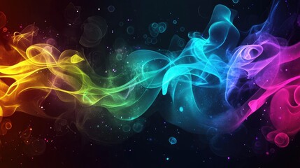 Poster - Abstract Colorful Waves Flowing Through Space