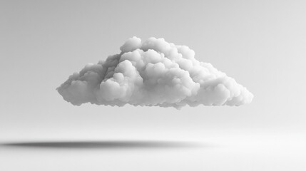 Canvas Print - A single, fluffy cloud floats in a minimalist setting. AI.