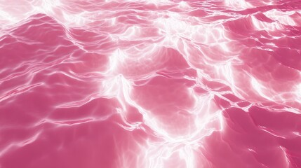 Poster - Abstract Pink Water Waves Glowing Surface