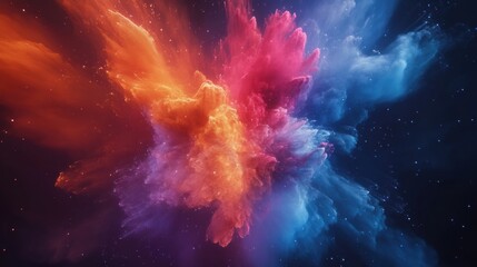 Poster - vibrant colors burst forth in an abstract explosion, creating a dynamic backdrop for creative design