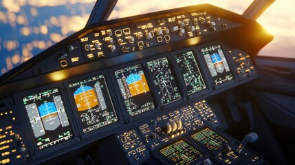Poster - Advanced Avionics Cockpit with Enhanced Display Features