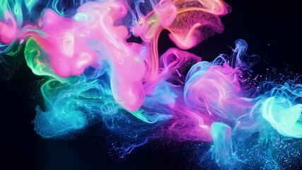 Poster - Vivid swirls of color dance gracefully in a captivating display, showcasing a blend of light and artistry that enchants the viewer with its beauty and depth.