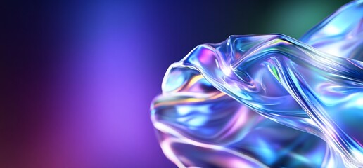 Poster - Abstract colorful fluid shapes with light reflections.