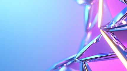 Poster - Abstract geometric shapes with vibrant colors and lighting effects.