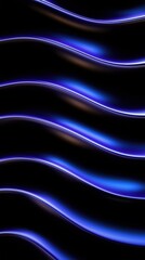 Poster - Vibrant purple neon lines flowing against deep background abstract art digital design modern aesthetics close-up view