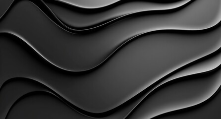 Poster - Abstract black wave pattern for a sleek, modern design aesthetic.