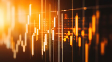 Leinwandbilder - Abstract Finance Data Visualization with Glowing Effects