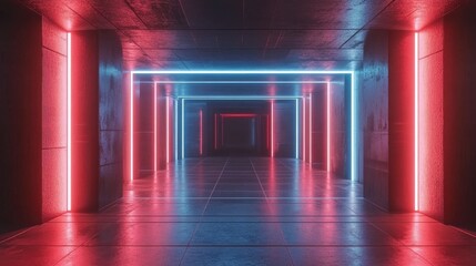 Poster - Futuristic Abstract Space with Clean Lines and Soft Light
