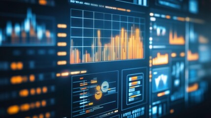 Poster - Futuristic Analytics with Glowing Effects and Soft Light