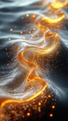 Poster - Dynamic fluid overlay textures with golden highlights high resolution abstract environment artistic viewpoint