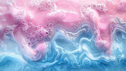 Poster - Liquid overlay artistry abstract fluid textures high-resolution imagery soft pastel environment aerial view vibrant concepts