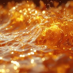Poster - Dynamic orange fluid overlay abstract environment high-resolution textures artistic viewpoint