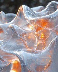 Poster - Fluid overlay of transparent high-resolution textures abstract environment artistic close-up view