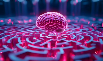 Poster - Cerebral Reflections, a conceptual depiction of a human head showcasing intricate brain structures, exploring the depths of thought and consciousness.