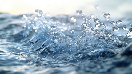 Poster - dynamic water splashing action natural setting high-resolution liquid motion fluid overlay concept