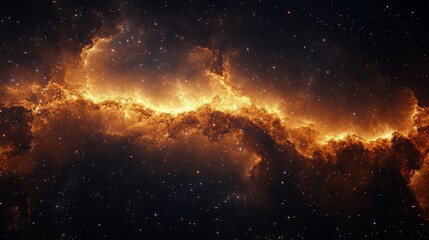 Wall Mural - Stunning view of cosmic nebula with bright stars and glowing gas clouds in deep space