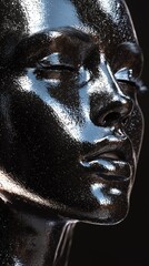 Poster - Dynamic fluid overlay texture high resolution portrait studio setting close-up view modern concept