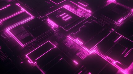 Poster - Modern Abstract Design with Glowing Pink Effects