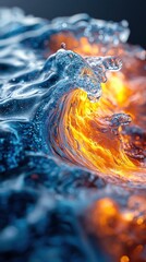 Poster - Dynamic fluid artistry high-resolution visuals abstract overlay vibrant environment close-up perspective