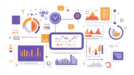 Leinwandbilder - Modern Analytics Graphics with Clean Lines and Light