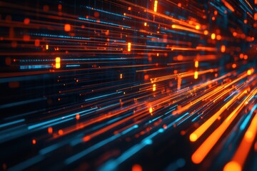 Fototapete - Blurry lines create a dynamic background symbolizing digital data at high speed