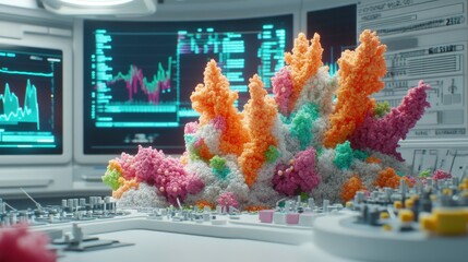 Leinwandbilder - Vibrant Healthcare Data Visualization Concept