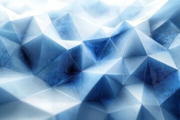 Poster - geometric abstractions in blue and white shapes create a dynamic visual texture