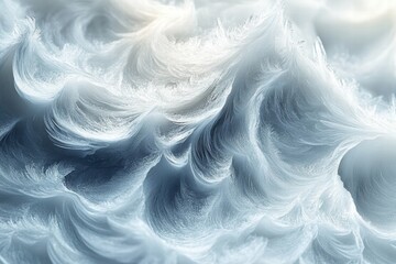 Poster - Frosted light gray surface with texture resembling delicate waves in a winter scene