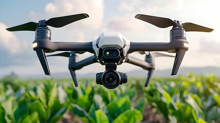 Poster - Advanced sensors enhancing crop monitoring and precision agriculture, showcasing technology integration for improved yield and sustainability.