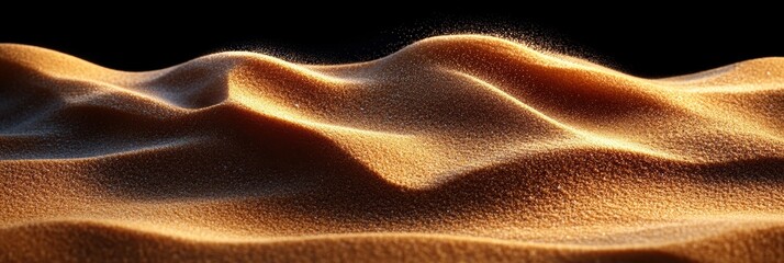 Poster - Natural waves in golden sand create an enchanting texture at dusk